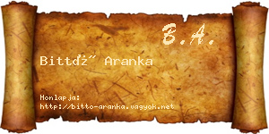 Bittó Aranka névjegykártya