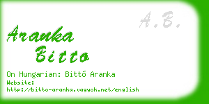 aranka bitto business card